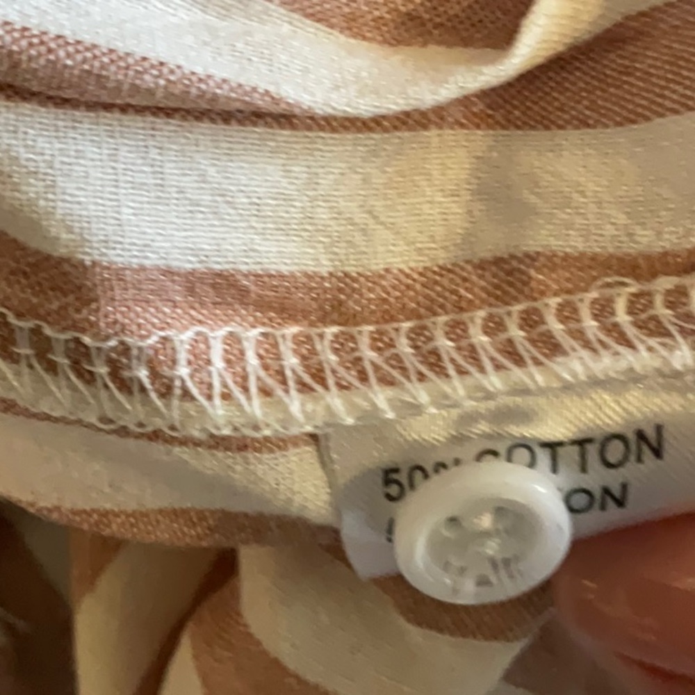 OMSJ Women's Striped Button Down Shirts brown - Picture 7 of 8